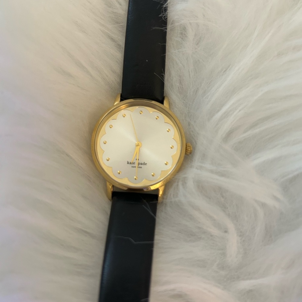 Kate Spade Gold Case Black Strap Watch